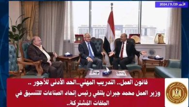 وزير العمل يلتقي رئيس اتحاد الصناعات للتنسيق في الملفات المشتركة