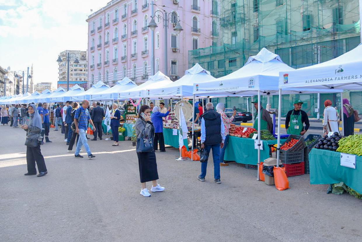 وزير التموين ومحافظ الإسكندرية يفتتحان مشروع سوق اليوم الواحد للمزارغين