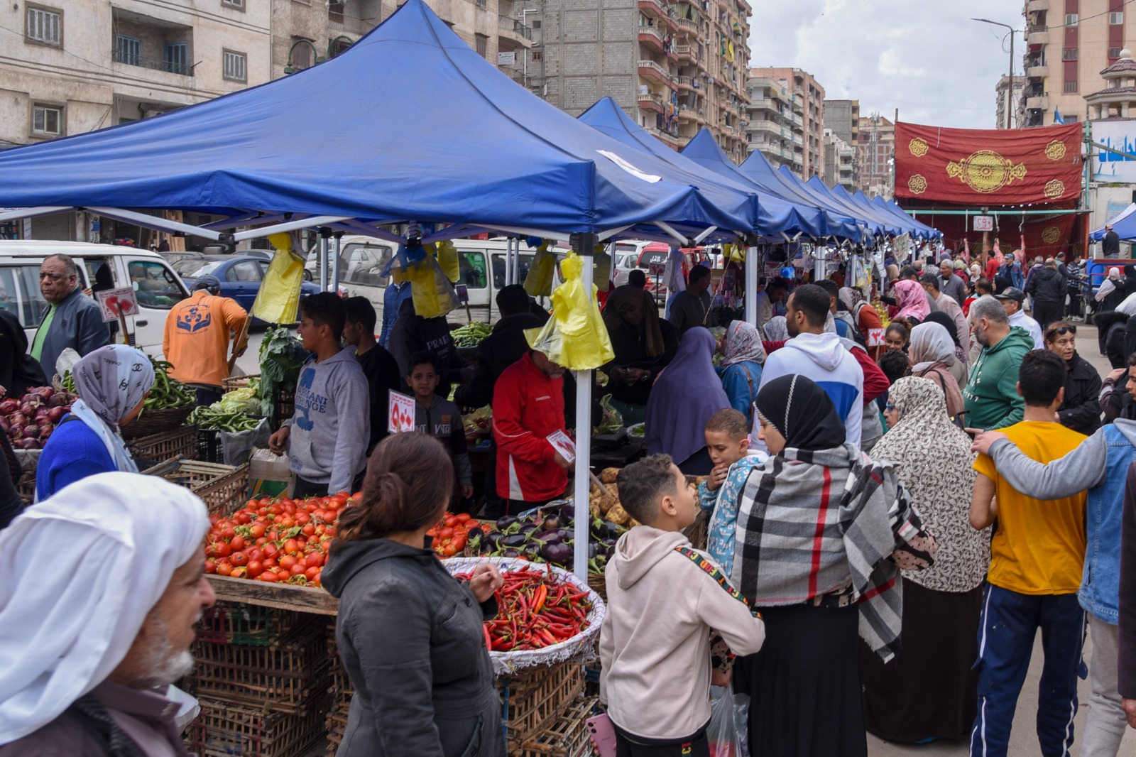 محافظ الإسكندرية يتفقد سوق اليوم الواحد للمزارعين