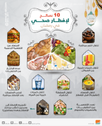 نصائح هامة لتناول طعام صحي خلال شهر رمضان