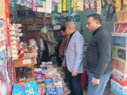 التفتيش على محلات مدينة قها لمحاربة الاتجار فى الالعاب الناريه الصواريخ