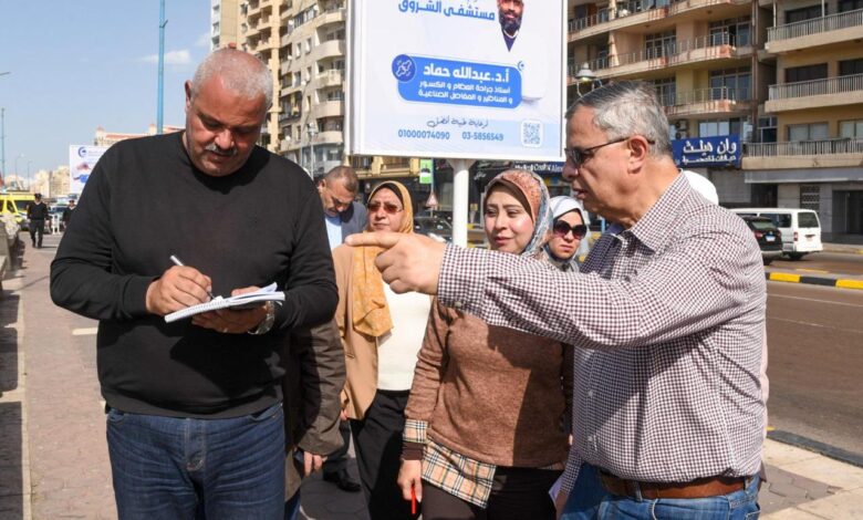 تكليف رؤساء الأحياء بترميم واجهات العقارات المتهالكة المطلة علي الكورنيش