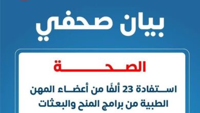 استفادة 23 ألفًا من أعضاء المهن الطبية من برامج المنح