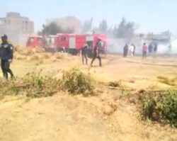 محافظ الغربية جهود التعامل مع حريق بشونة كتان بزمام قريتي العزيزية وشبراملس