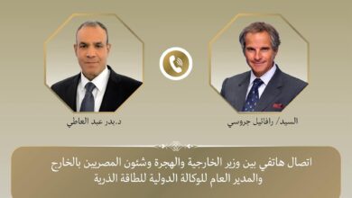 اتصال هاتفي بين وزير الخارجية والهجرة ومدير عام الوكالة الدولية للطاقة الذرية