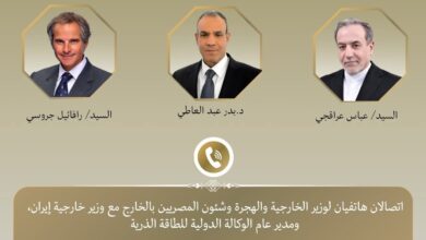 اتصالان لوزير الخارجية مع نظيره الإيراني والمدير العام للوكالة الدولية للطاقة الذرية