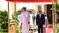 التقى الرئيس السيسي اليوم بسمو الأمير تميم بن حمد آل ثاني أمير دولة قطر.