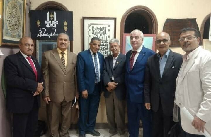 إفتتاح ملتقي الخط العربي الاول "جواهر الحروف بنادي الكشافة البحرية بالإنفوشي"