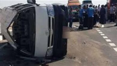 انقلاب ميكروباص وإصابة 7 أشخاص بأكتوبر