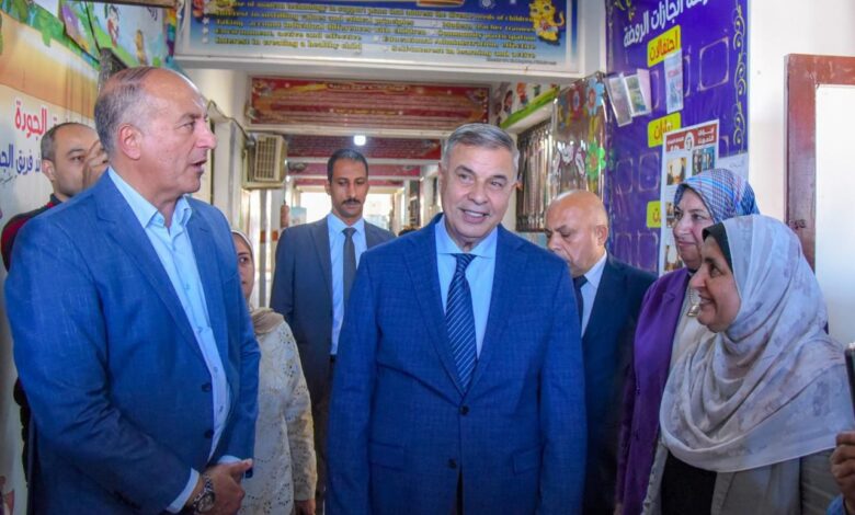 محافظ الإسكندرية يتفقد اللجان الانتخابية بمدرسة أرض رولان ومدرسة الشيخ زايد