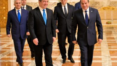 الرئيس السيسي إستقبل بارزاني رئيس حكومة كردستان العراق