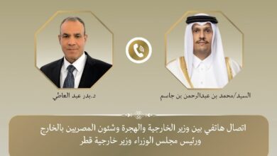 إتصال هاتفي بين وزير الخارجية ورئيس مجلس الوزراء وزير خارجية قطر الشقيقة