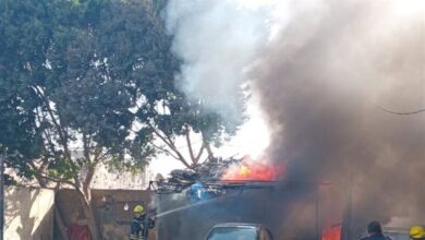 خسائر مادية كبيرة في ح-ريق سوق مجمع المصانع بالزاوية الحمراء