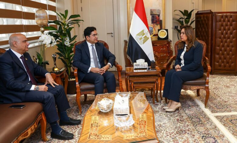 وزيرة التنمية تلتقي عضو لجنة الشئون الدستورية والتشريعية ووكيل لجنة الإدارة المحلية بمجلس النواب.