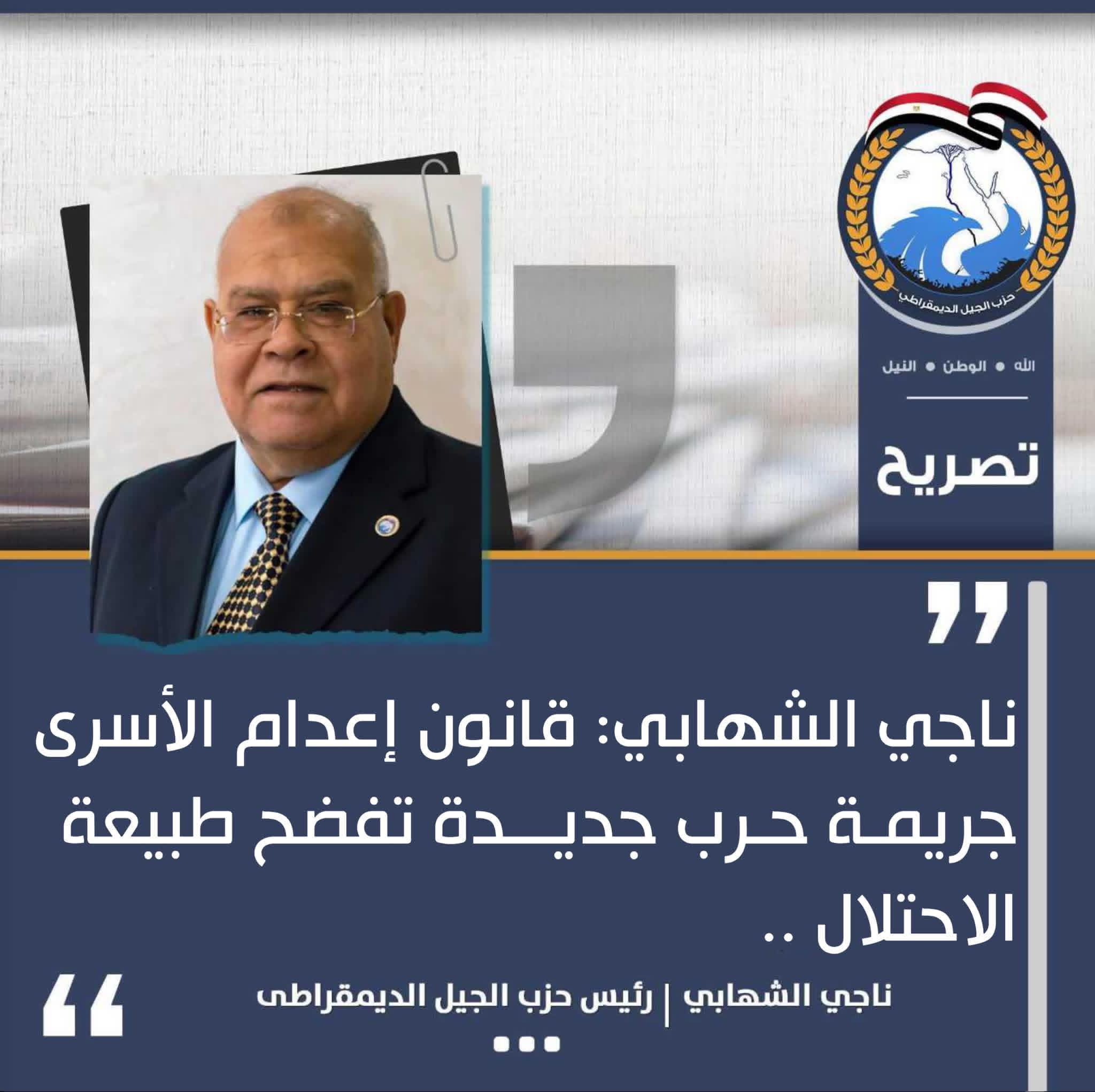 ناجي الشهابي: قانون إعد_ام الأسرى جر_يمة حر_ب جديدة تفضح طبيعة الاحتلا_ل