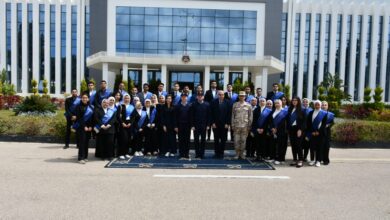 طلاب جامعة الإسكندرية فى زيارة للكلية البحرية للتنمية الوعي الوطني لدى طلابها