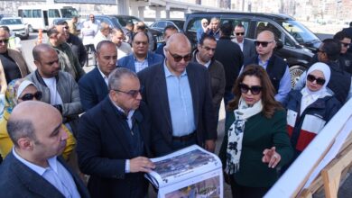 وزيرة التنمية المحلية والبيئة ومحافظ الإسكندرية يتفقدان كوبري الفريق أول سليمان عزت