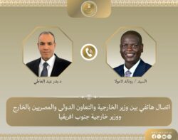اتصال هاتفي بين وزير الخارجية ونظيره الجنوب أفريقي لبحث التطورات الإقليمية.