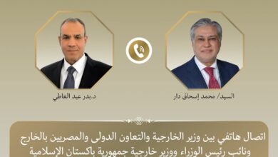 وزيرا خارجية مصر وباكستان يبحثان آخر مستجدات الوضع الاقليمى.