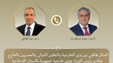 وزير الخارجية يتلقى اتصالا هاتفيا من نظيره الباكستاني