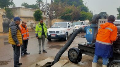 الصرف الصحي بالإسكندرية تستمر في حالة الطوارئ لمواجهة تقلبات الطقس
