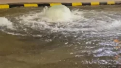 كسر مفاجئ بخط مياه في حدائق أكتوبر.. وتنويه هام للمواطنين