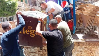 تنفيذ حملات مكثفة لإزالة الإشغالات والتعديات على حرم الطريق العام بأحياء الإسكندرية