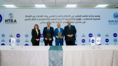 افتتاح معمل WE Innovate الأكاديمي للبحث والتطوير التابع للمصرية للاتصالات بمقر الأكاديمية العربية