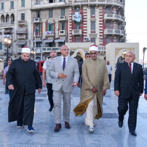 محافظ الإسكندرية يشهد احتفال رأس السنة الهجرية بمسجد سيدي أبي العباس المرسي