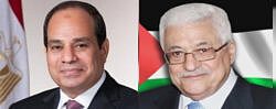 الرئيس الفلسطيني يهنئ الرئيس السيسي بمناسبة إفتتاح مقر القيادة الاستراتيجية للدولة المصرية.