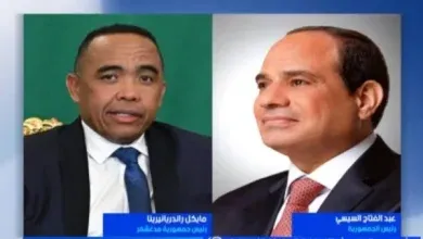 السيسي ورئيس مدغشقر يشهدان التوقيع على 5 مذكرات تعاون بين البلدين