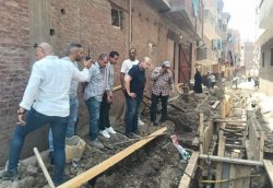 نائب محافظ الجيزة يتابع إصلاح هبوطات الصرف ورصف شوارع الحوامدية