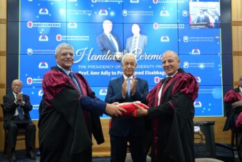 الجامعة المصرية اليابانية تحتفل بتنصيب الأستاذ الدكتور أحمد الصباغ رئيسًا للجامعة
