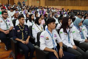 القائم بأعمال رئيس جامعة الإسكندرية يشهد ختام المهرجان الكشفي الـ45 والدورة الإرشادية الـ17