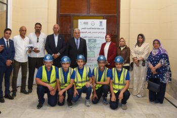 رئيس جامعة الإسكندرية والسفير هشام بدر ونائبة محافظ الإسكندرية المبادرة الوطنية للمشروعات الخضراء الذكية
