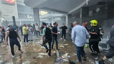 سقوط المصعد نتج عنه حريق داخل مطعم مول أرابيلا