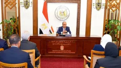 وزير الخارجية يجتمع مع مع قيادات والعاملين بقطاع التعاون الدولي بالوزارة لمتابعة سير العمل بالقطاع.