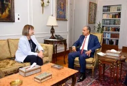 إستقبل د. بدر عبد العاطي،السيدة إلينا بانوفا، المنسق المقيم للأمم المتحدة بمصر، اليوم لتوديعيها بمناسبة انتهاء فترة عملها بمصر.