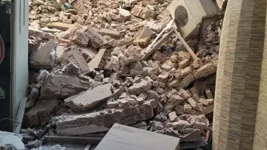 سقوط منزل مكون من 3 طوابق خالٍ من السكان بحي المنتزه ثانٍ