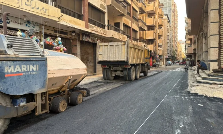 محافظة الإسكندرية تواصل تطوير شبكة الطرق رصف وترميم كوبري أبيس و9 شوارع حيوية بالإسكندرية