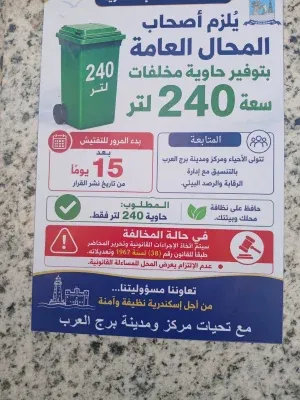 محافظة الإسكندرية وضع الملصقات التنبيهية والمرور الميداني للتأكيد على الالتزام بالقرار وتجنب المخالفة والغرامة