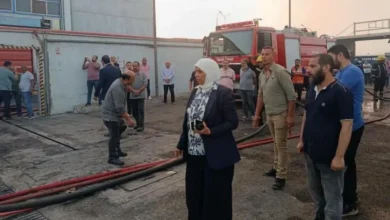 محافظ القليوبية يتابع حر-يق مصنع كرتون بالعبور