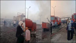 إنتداب المعمل الجنائي لمعاينة موقع حر-يق بالعبور القليوبيه