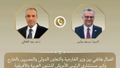 وزير الخارجية يبحث هاتفيًا مع كبير مستشاري الرئيس الأمريكي للشئون العربية والأفريقية العلاقات الاستراتيجية بين مصر والولايات المتحدة