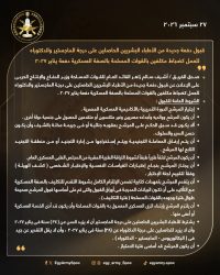 قبول دفعة جديدة من الأطباء البشريين الحاصلين على درجة الماجستير والدكتوراه للعمل كضباط مكلفين بالقوات المسلحة.