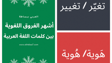 اللغة العربية والفروق اللغوية المتشابهه بينهما