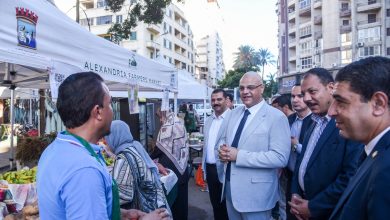 محافظ الإسكندرية يتفقد سوق اليوم الواحد للمزارعين بمنطقة زيزينيا بنطاق حى شرق