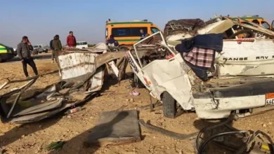 الجيزة:إصابة 5 اشخاص إثر انقلاب ميكروباص فى أطفيح