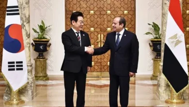 الرئيس السيسي يلتقي رئيس جمهورية كوريا بمقر الرئاسة الكورية في سول
