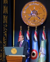 شهد الرئيس السيسي، رئيس الجمهورية، اليوم، الندوة التثقيفية 44 بعنوان "وطن الأبطال"، بمُناسبة الذكرى 53 لإنتصارات أكتوبر.